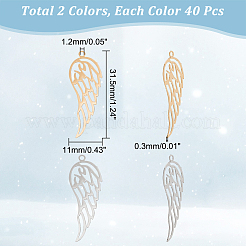 80Pcs 2 Colors Brass Pendants&nbsp;KK-DC0002-09