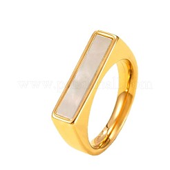 304 Stainless Steel with Shell Finger Rings for Women&nbsp;WG81AE1-04