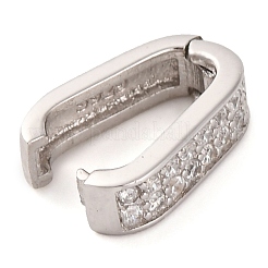 925 Sterling Silver Micro Pave Clear Cubic Zirconia Twister Clasps&nbsp;STER-U005-07P