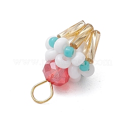 Glass Seed Beaded Cupcake Pendants&nbsp;PALLOY-MZ00581