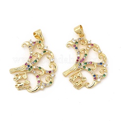 Brass Micro Pave Cubic Zirconia Pendants&nbsp;KK-H441-37LG