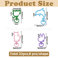 32Pcs 4 Styles Zinc Alloy Enamel Swivel Clasps&nbsp;FIND-HS0002-01