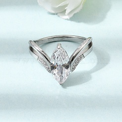 316L Stainless Steel Cubic Zirconia Finger Rings&nbsp;SA-CBAB122-07P-01