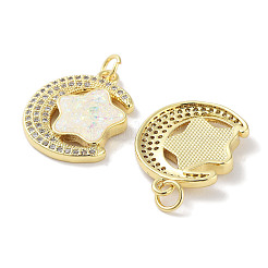 Brass Micro Pave Clear Cubic Zirconia Pendants&nbsp;KK-L213-046G