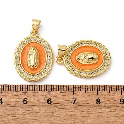Brass Micro Pave Cubic Zirconia Pendants&nbsp;KK-D390-21G-02