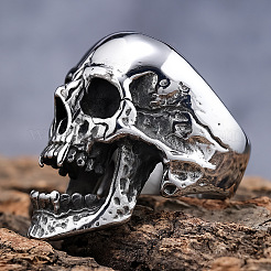 Skull 304 Stainless Steel Finger Rings for Men&nbsp;FS-WGF2445-01