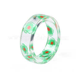 Transparent Resin Flower Finger Ring for Women&nbsp;RJEW-T022-029