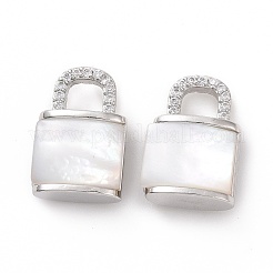 Brass Micro Pave Clear Cubic Zirconia Pendants&nbsp;KK-E068-VC467