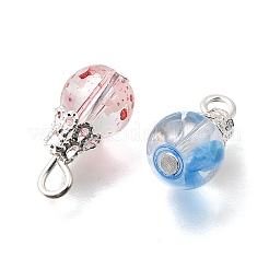 70Pcs 7 Colors Baking Paint Transparent Glass Pendants&nbsp;PALLOY-TA0002-48