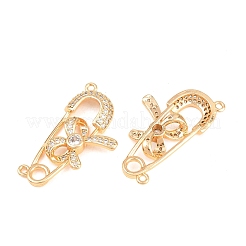 Brass Pave Clear Cubic Zirconia Pendants&nbsp;KK-L274-09G