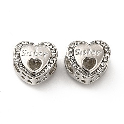 Rack Plating Alloy Rhinestone European Beads&nbsp;PALLOY-P289-30P