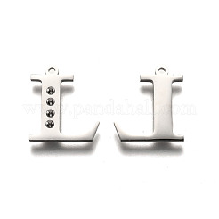 Tarnish Resistant 304 Stainless Steel Letter Pendant Rhinestone Settings&nbsp;STAS-Y006-61P-L