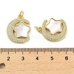Brass Micro Pave Clear Cubic Zirconia Pendants&nbsp;KK-K365-16G