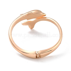 Double Dolphin Alloy Cuff Bangle&nbsp;BJEW-B049-02G