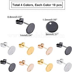 PVD Vacuum Plating 304 Stainless Steel Stud Earring Findings&nbsp;STAS-UN0012-61A