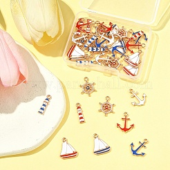 36Pcs 9 Styles Alloy Enamel Pendants&nbsp;ENAM-FS0002-83