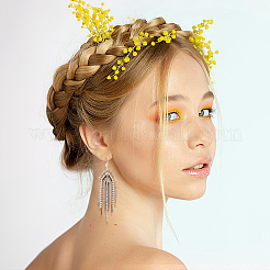 2 Pairs 2 Colors Natural Pearl Beaded & Rhinestone Chains Tassel Earrings&nbsp;EJEW-AN0004-23
