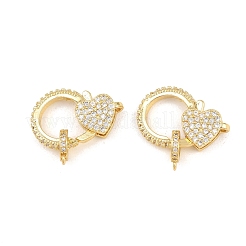 Brass Micro Pave Cubic Zirconia Lobster Claw Clasps&nbsp;KK-A161-02G