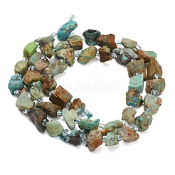 Raw Rough Natural HuBei Turquoise Beads Strands&nbsp;G-A322-B03-01