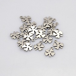 Tarnish Resistant Four Leaves Clover 304 Stainless Steel Charms&nbsp;STAS-N025-05
