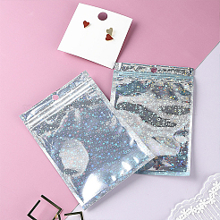 60Pcs 3 Styles Glitter Holographic Star Plastic Packaging Yin-yang Resealable Bags&nbsp;OPP-DJ0001-02