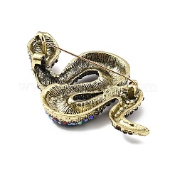 Snake Alloy Rhinestone Brooches for Backpack Clothes&nbsp;JEWB-M069-01AG-02
