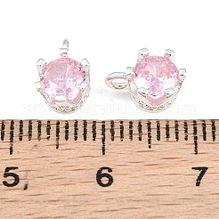 Brass Pave Cubic Zirconia Charms&nbsp;KK-CBABC34-09S-01