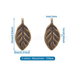 120Pcs 3 Colors Tibetan Style Alloy Pendants&nbsp;FIND-PJ0001-08