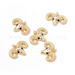 Rack Plating Brass Micro Pave Cubic Zirconia Pendants&nbsp;ZIRC-C040-02G