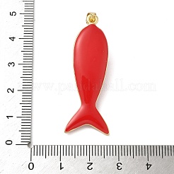 Fish Brass Micro Pave Cubic Zirconia Pendants&nbsp;KK-K408-49G-08
