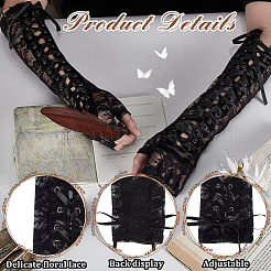 Polyester Lady Tulle Lace Oversleeve Gloves&nbsp;AJEW-WH0596-073B