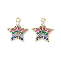 Rack Plating Brass Micro Pave Colorful Cubic Zirconia Pendants&nbsp;KK-L155-54G