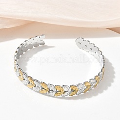 304 Stainless Steel Cuff Bangles for Women&nbsp;BJEW-D466-02GP