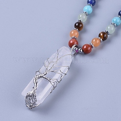 Natural Amethyst Pendant Necklace&nbsp;NJEW-I109-C02
