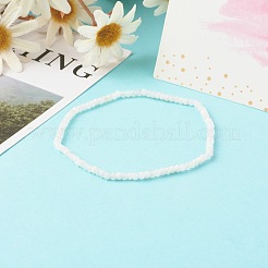 Faceted Rondelle Natural Rainbow Moonstone Beads Stretch Bracelets&nbsp;BJEW-JB06383-06