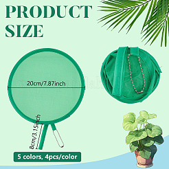20Pcs 5 Colors Polyester Foldable Flying Disc Fans&nbsp;AJEW-BC0011-25