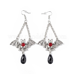 Plastic Bat with Teardrop Pendant Necklace & Dangle Earrings&nbsp;SJEW-G081-01AS