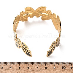 304 Stainless Steel Enamel Cuff Bangles for Women&nbsp;SA-CBAFD7D-01G