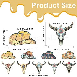 18Pcs 9 Styles Wooden Pendants&nbsp;WOOD-CJ0002-13