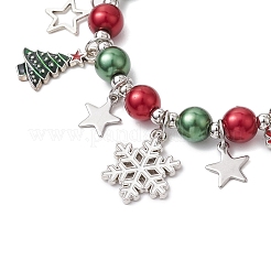 Christmas Theme Glass Beaded Stretch Bracelets&nbsp;BJEW-TA00549