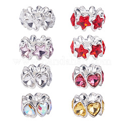 8Pcs 2 Styles Alloy Rhinestone European Beads&nbsp;FIND-TA0010-84
