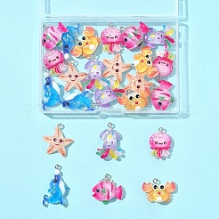 24Pcs 8 Styles Resin Pendants&nbsp;RESI-FS0002-18A