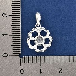 Fine Silver Pave Clear Cubic Zirconia Charms&nbsp;STER-P069-03A-S