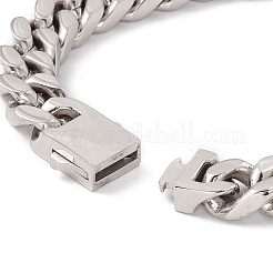 Non-Tarnish 304 Stainless Steel Curb Chains Bracelet for Women&nbsp;BJEW-E107-03P-01