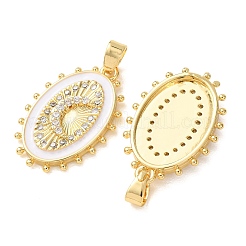 Brass Micro Pave Clear Cubic Zirconia Pendants&nbsp;KK-A304-15G