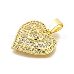 Brass Micro Pave Cubic Zirconia Pendants&nbsp;KK-Z104-12G