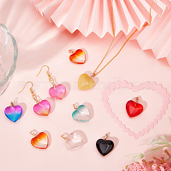 24Pcs 12 Colors Spray Painted Glass Pendants&nbsp;GLAA-CA0001-51