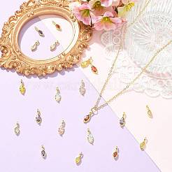 10Pcs 5 Colors Horse Eye Brass Micro Pave Cubic Zirconia Charms&nbsp;KK-FS0002-13B