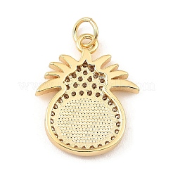 Brass Cubic Zirconia with Shell Pendants&nbsp;KK-K342-18G