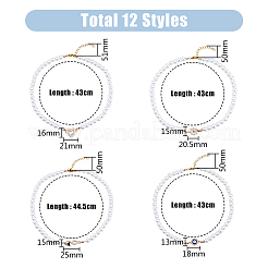 4Pcs 4 Style Heart & Evil Eye & Infinity & Helm Brass Rhinestone Pendant Necklaces Set with Imitation Pearl Beaded Chains for Women&nbsp;BJEW-FI0001-30
